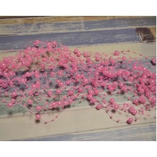 Бусины на леске розовые 3 и 8 мм длина 1,3 м