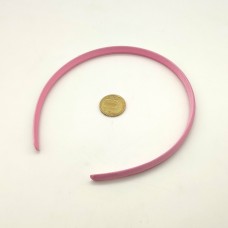 Ободок металлический 10мм в атласной ткани розового цвета