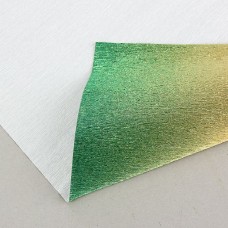 Гофрированная бумага металл-переход, 180гр 801/2 зелено-золотая