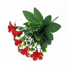 Ветка с цветками колокольчика 25 см, 5 красных бутонов