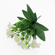 Ветка с цветками колокольчика 25 см, 5 белых бутонов