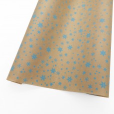 Бумага крафт Снежинки голубой, 40гр/м2, 70см x 10м
