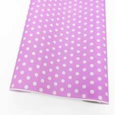 Бумага крафт белая Горох на пурпурном, 50гр/м2, 70см x 10м