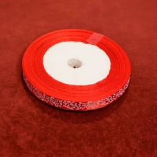 Атласная лента с рисунком Кальехон 10мм*23м (25 ярдов) красный