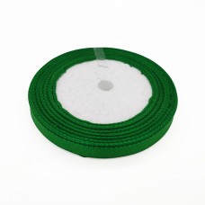 Лента репсовая зеленая 10 мм, длиной 18 м