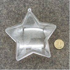 Пятиконечная звезда из прозрачного пластика 10 см