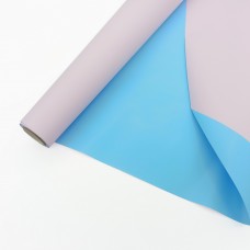 Матовая пленка двухсторонняя 58см * 10м, 60мкм, пыльный розовый / лазурный голубой