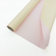 Матовая пленка двухсторонняя 58см * 10м, 60мкм, пыльный розовый / айвори