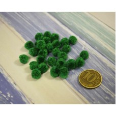 Помпоны 10 мм зеленого цвета