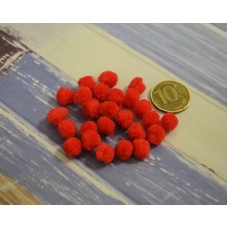 Помпоны 10 мм красного цвета