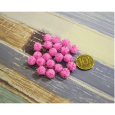 Помпоны 10 мм розового цвета с люрексом