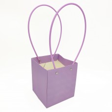 Сумочка подарочная 13x15x12.5 см фиолетового цвета с ручками